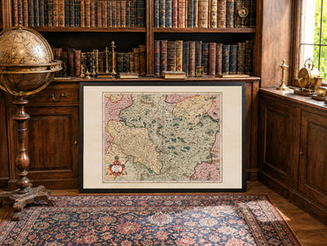 Carte de la Pologne et de la Silésie de 1623 – Carte d’Atlas Vintage de la Pologne et de la Silésie
