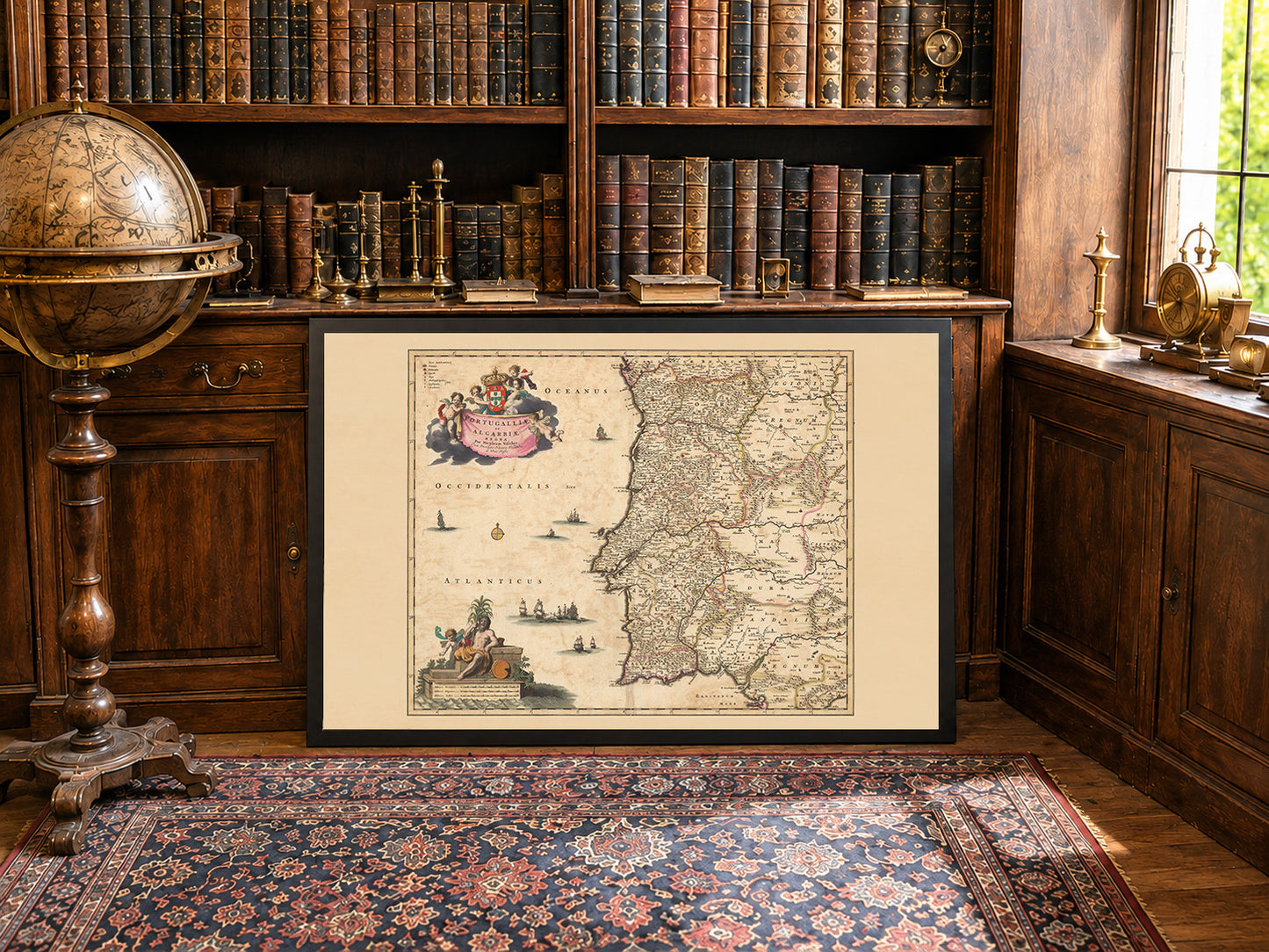 Plakat z Mapą Portugalii (1690) – Vintage Dekoracja Ścienna Królestwa Algarve