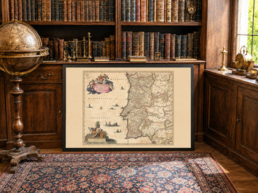 Poster Carte du Portugal (1690) - Décoration Murale Vintage du Royaume d’Algarve