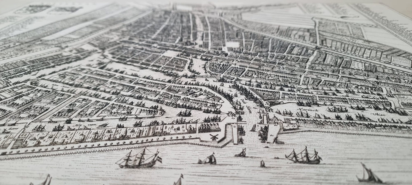 1652 Rotterdam Map Poster - Detailed Bird’s-Eye City Plan with Streets and Waterways