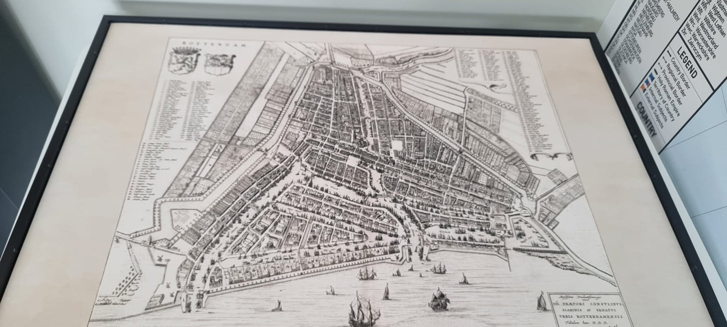 1652 Rotterdam Map Poster - Detailed Bird’s-Eye City Plan with Streets and Waterways