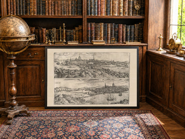 Carte de Stockholm de 1588 - Impression « Civitates Orbis Terrarum » par Georg Braun & Franz Hogenberg