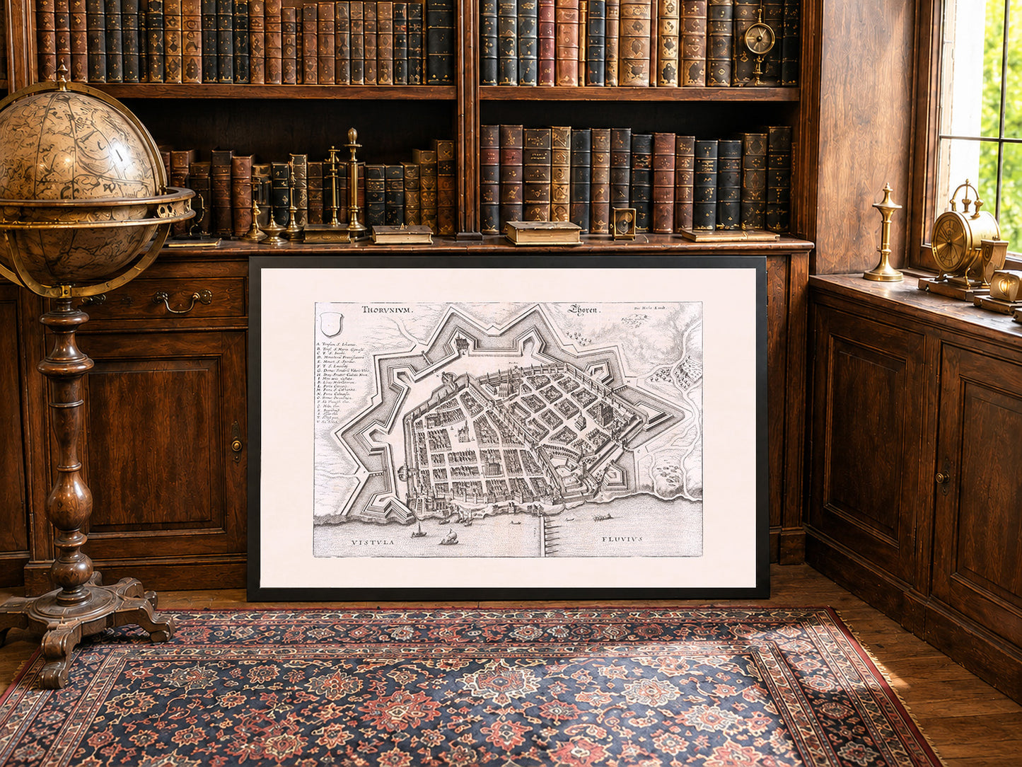 Carte Antique de Toruń de 1652 - Vue à Vol d’Oiseau - Art Mural Vintage Polonais
