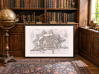 Carte Antique de Toruń de 1652 - Vue à Vol d’Oiseau - Art Mural Vintage Polonais